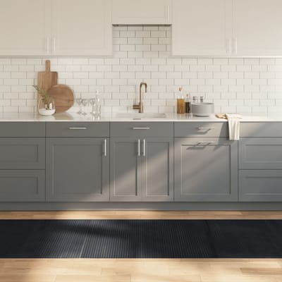 vidaXL - Vloerkleed - rechthoekig - 80x300 - cm - bamboe - zwart