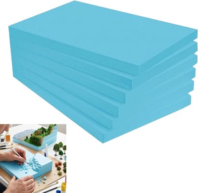 Set van 6 Hard Foam Platen 40x29x2cm voor Modelbouw, Miniatuurlandschappen en Creatieve DIY Projecten