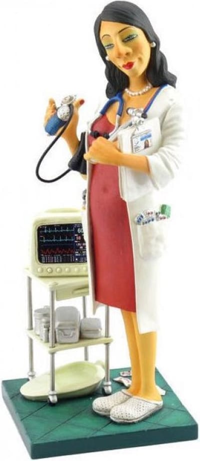 Huisarts – vrouw - dokter - beeldje – beroepen – professions – Guillermo Forchino – 10x10x24 cm