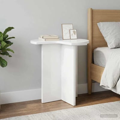vidaXL - Bijzettafel - Hoogglans - Wit - Ø - 39 - x - 38 - cm - Bewerkt - hout