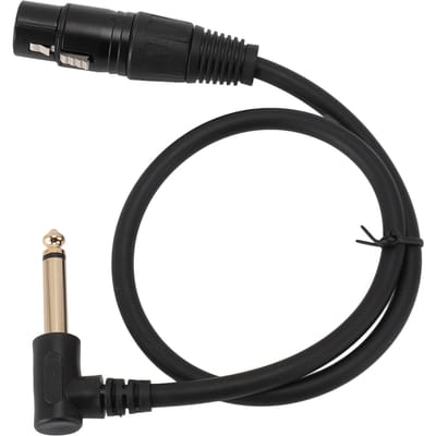 Câble mono XLR femelle vers mâle 6,35 mm symétrique XLR femelle vers mâle 14 pouces à angle droit de 90 degrés