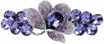 Violette haarspeld - Haarspeld - Haar Patentspeld - Haarklem - Haarsieraad - Haar accessoires - Bloem - 1 stuk - Paars - Cadeau Tip - Luxe - halfgebonden haaraccessoires