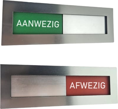 CombiCraft Aanwezig-Afwezig schuifbordje met tape 115 x 35 mm - per stuk
