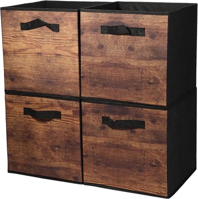 Famanu – Opvouwbare opbergkubussen - set van 4 - stoffen opbergdozen - 30 x 30 x 30 cm - ladeorganizer voor kubusplanken en speelgoed - kledingtijdschriften - boekenopslag