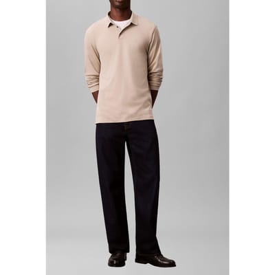 Calvin Klein Ls Supima Cotton Polo Ancient Marble Taglia: S | Polo Outlet | Uomo