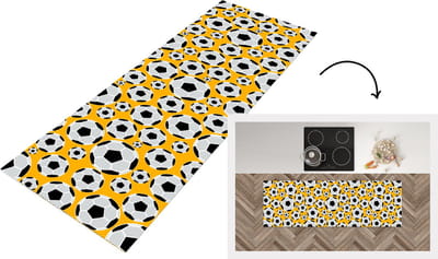 Keukenloper - Loper keuken - Patronen - Sport - Voetbal - 150x50 cm - Keukenloper vinyl