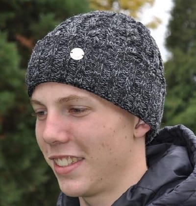 Hats&Co beanie voor de stoere man - kleur zwart/grijs gemêleerd.