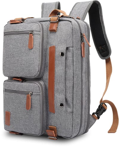Somstyle Luxe 2-in-1 Laptoptas - Rugzak Geschikt voor 17.3 Inch Laptop - Schoudertas - Rugtas - Grijs / Bruin
