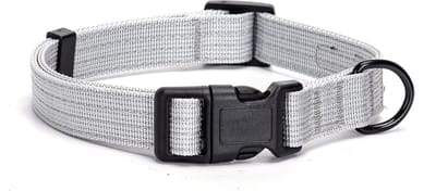 Nobleza Halsband met klikhalsband - Dubbele geweven Nylon - Verstelbaar tussen 36 en 51 cm - grijs