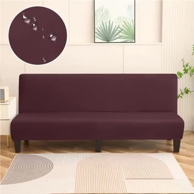 Effen Kleur Slaapbankhoes Elastische Armloze Bankhoezen voor Woonkamer Antislip Afneembare Slipcovers Opvouwbare Slaapbankhoes S