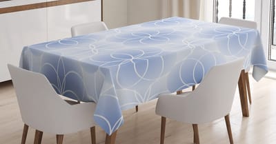 ABAKUHAUS Blauw tafelkleed, Flower of Life Art, Print met heldere kleuren zonder vervaging Wasbaar voor binnen- of buitenruimte, 140 x 170 cm, Lichtblauw
