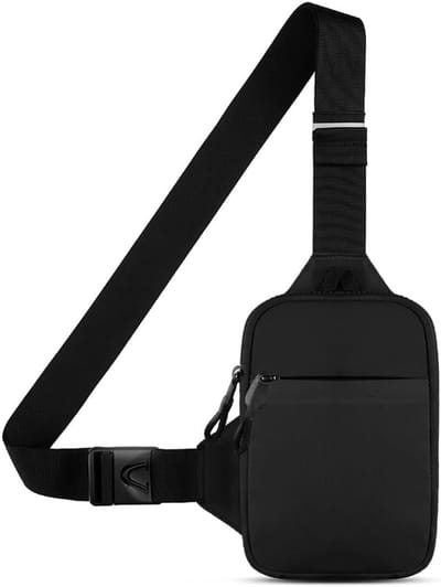 Schoudertas - Kleine crossbodytas, borsttas, unisex, waterdichte crossbodytas, herentas, geschikt voor hardlopen, fitness, wandelen, fietsen en reizen (zwart)