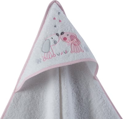 Gamberritos Badacape 100 X 100 Cm Wit/roze