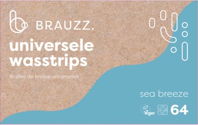 Brauzz Wasstrips Multipack Sea Breeze - Wasmiddeldoekjes voor Witte, Gekleurde en Zwarte Was - Wasmiddel Strips - Eco Wasmiddel Vellen - Duurzame Laundry Strips (64 wasbeurten)