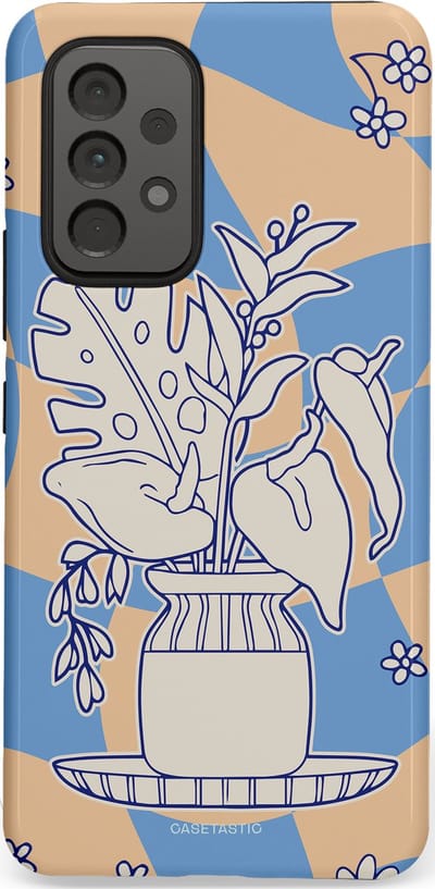 Casetastic Hoesje Geschikt voor Samsung A53 - Stijlvolle Beschermende Duo-layer Case - Bosje vol blauw