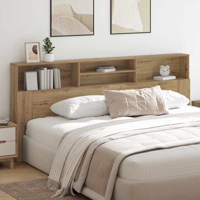 vidaXL - Hoofdeinde - Kast - Artisan - Eiken - 220 - x - 19 - x - 101,5 - cm - Bewerkt - hout