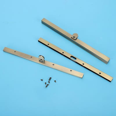 2 stuks Portemonnee Frame Clip Metalen Portemonnee Frame DIY Handtas Accessoires Lichtgewicht IJzer Cyaan 19cm beige