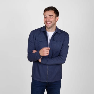 Heren Overshirt Hattem - Donkerblauw Melange