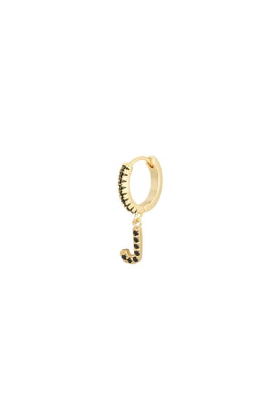 Oorbellen Letter J Zwart Copper