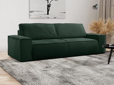 Vente-unique Vierzitsslaapbank AMELIA van PASCAL MORABITO - Ribfluweel - Spargroen