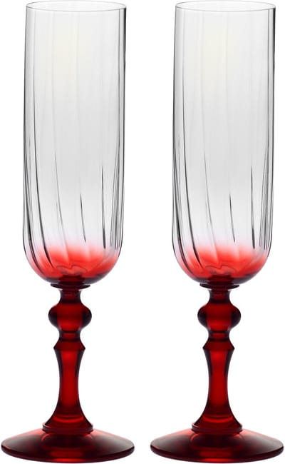 Krosno champagneglazen 200 ml met gekleurde steel, set van 2 – voor mocktails, mimosa, prosecco, cava en spritz – loodvrij kristal, vaatwasmachinebestendig – collectie Celebration Moments