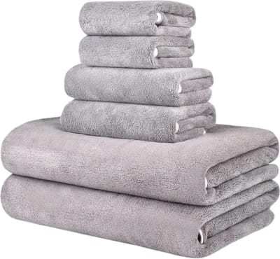 Livano Handdoeken Set - Hotelkwaliteit - Handdoek - Towel - Licht Grijs - 6 Stuks