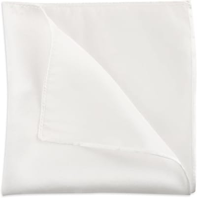 Zijde Pocket Square voor Mannen - Effen Witte Zakdoek 14,7x14,7 Inch - Ideaal voor Bruiloften en Feestjes, Stijlvolle Accessoires voor Kostuum