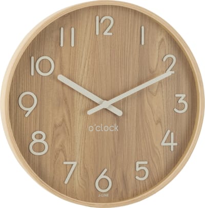 J-Line klok - multiplex/hout - licht naturel - small - Ø 53 cm