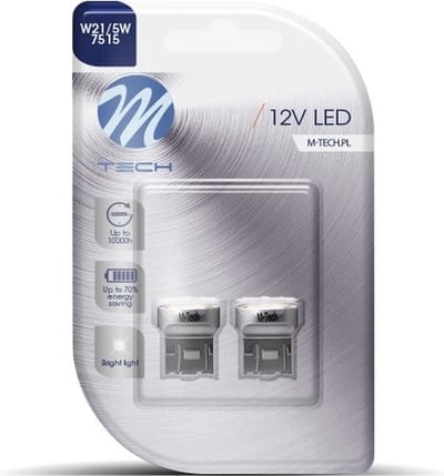 T20 W21/5W set | autoverlichting LED 2 stuks | 9-SMD daglichtwit | 12V DC
