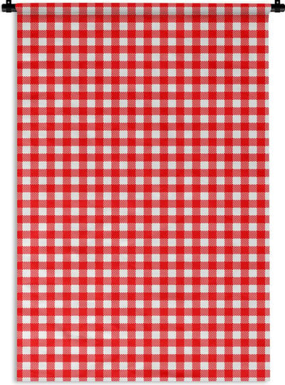Wandkleed - Wanddoek - Rood - Rustiek - Patronen - 60x90 cm - Wandtapijt