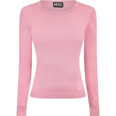 Diesel Dames Fijn Gebreide Ribbed Sweatshirt (Roze)