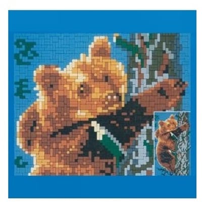 Stickit Masha de bruine beer, ca. 3.000 steentjes, compatibel met Ministeck