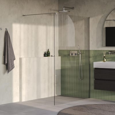 Brauer Oblivion - Inloopdouche - Helder Glas - 140 x 200 cm - incl. Glascoating - PVD RVS-Kleurig Geborsteld