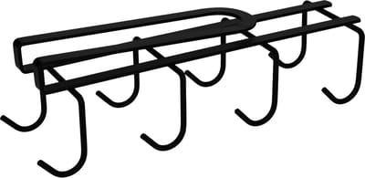 QUVIO Mokken houder - Kopjesrek - Keuken accessoires - Keuken organizer - Opbergers - Hangend - Metaal - Zwart - 8,5 x 8,5 x 27,5 cm