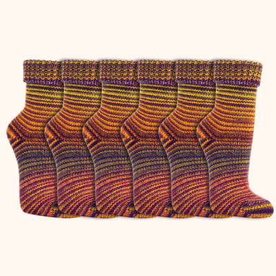 Wollen sokken | Scandinavisch | Dames & Heren | Kleur: Geel | 6 paar