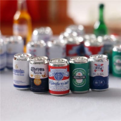 5-delige set Miniatuur Bierflesjes Voor 1:12 poppenhuis miniatuur kinderspeelgoed 5pcs white