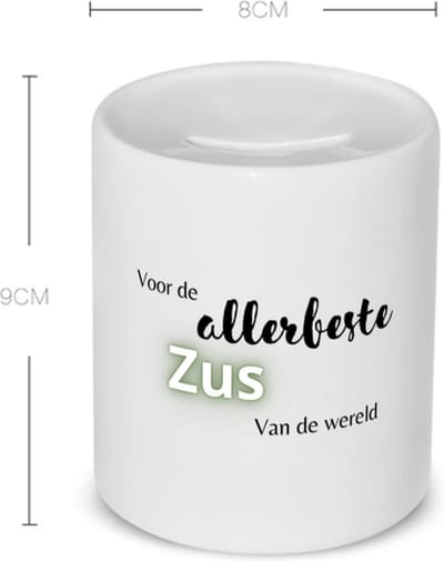 Akyol - voor de allerbeste zus van de wereld Spaarpot - Zus - de beste zus - verjaardagscadeau - verjaardag - cadeau - cadeautje voor zus - zus artikelen - kado - geschenk - gift - 350 ML inhoud