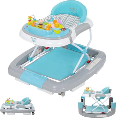 3-in-1 Loopstoel met Schommelfunctie, Licht en Geluid - Verstelbaar en Veilig - Geschikt voor Kinderen tot 12 kg
