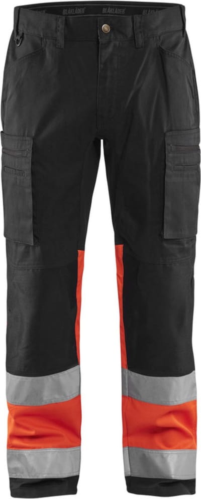 Blaklader Werkbroek met stretch High Vis 1551-1811 - Zwart/High Vis Rood - D84