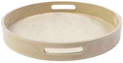 Dienbladen rond fluweel champagne dia 30, 38, 45 cm (set of 3)