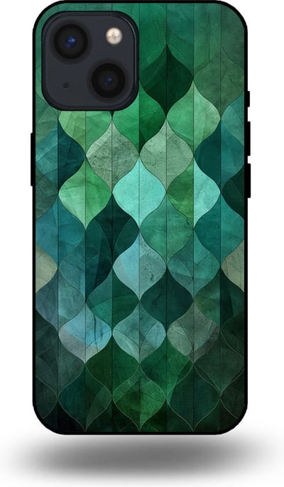 Smartphonica Telefoonhoesje geschikt voor iPhone 13 Mini met groene bladeren opdruk - TPU backcover case green leaf design - Groen geschikt voor iPhone 13 Mini