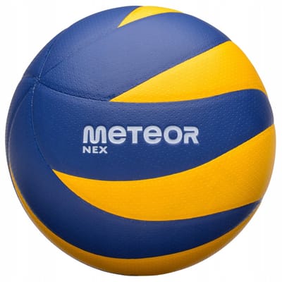 Meteor Nex Volleybal - Volleybal - Geel/blauw, PU materiaal, Zacht, Ideaal voor binnen en buiten
