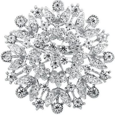 Merk Crystal Flower Decor Sieraden Broches Voor Bruidsboeketten In Zilver / Geel Goud / Roségoud Verguld white