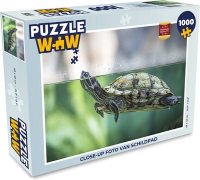 Puzzel Close-up foto van schildpad - Legpuzzel - Puzzel 1000 stukjes volwassenen