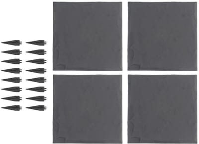 Stapstenen set - Decoratieve stenen - Tuinpad aanleggen - Robuust polypropyleen - 4 stuks 39 cm - Grijs