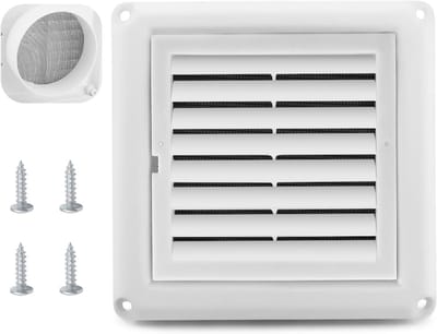 Droger Ventilatierooster - Droger Afvoer - Buiten Ventilatie - Met Vogelbeschermer - 4 inch - Wit