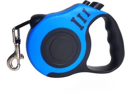 5 meter lange uitschuifbare hondenriem, huisdierriem met antisliphandvat, geschikt voor kleine en middelgrote honden en katten - blauw
