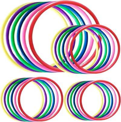 Gooi Ringen - Werpspel Set - Buiten Spelen - 4 Maten Inbegrepen - 19 cm Diameter - 6 Willekeurige Kleuren