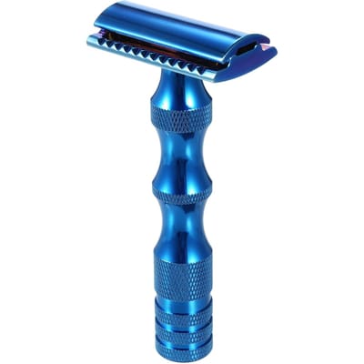 Rasoir pour hommes rasoir réglable manuel rasage épilation rasage visage rasoir Style ancien Double face bleu
