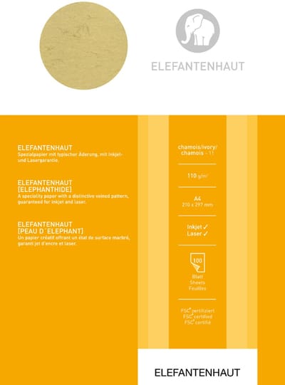 Olifantenhuid papier, A4, 110 g/m², chamois